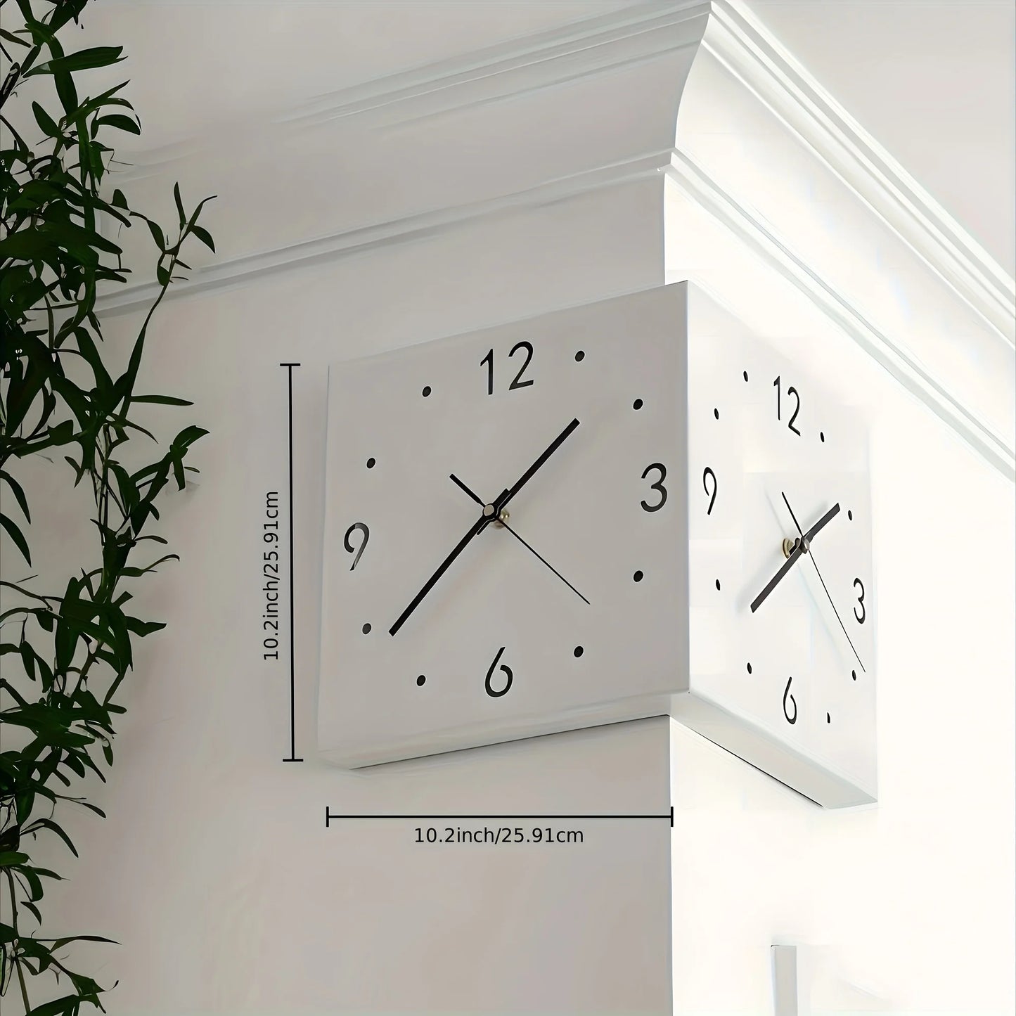Combination Double Sided Sensor Luminous Corner Wall Clock