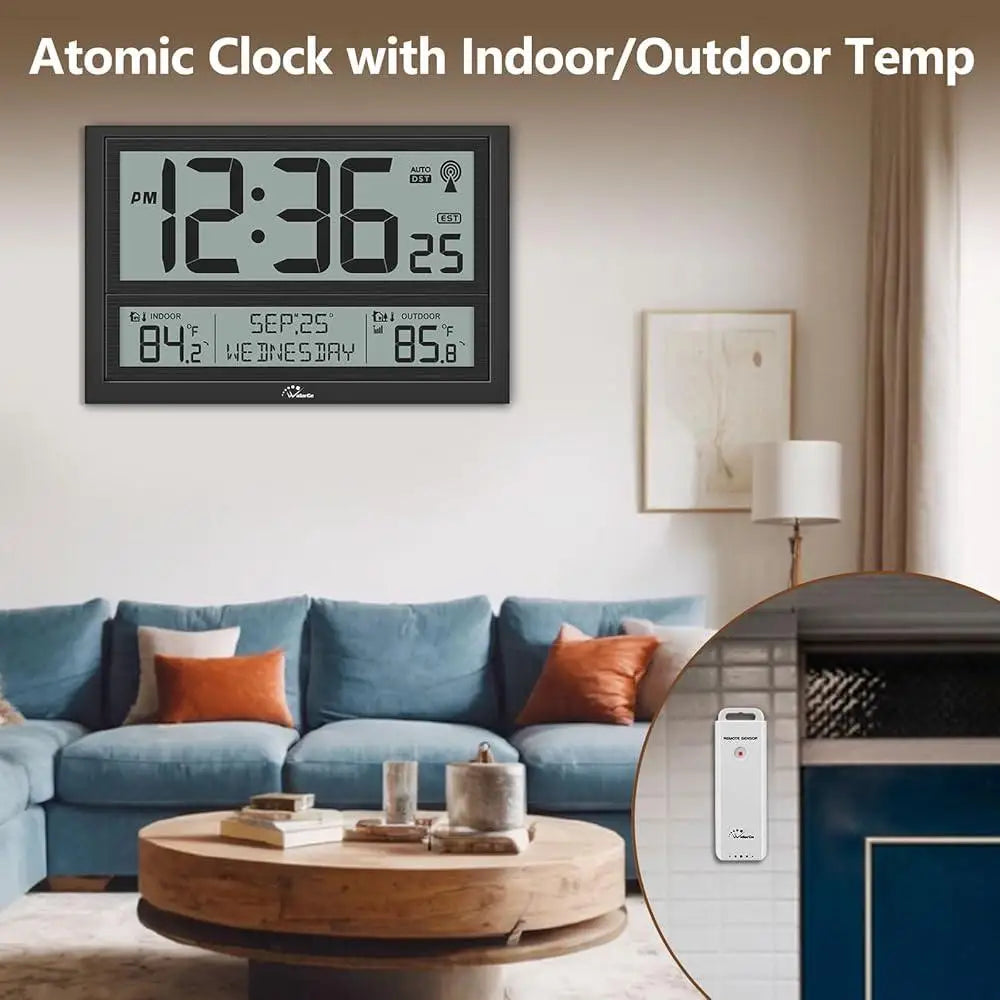 Dutrieux Atomic Clock Battery Operated Indoor Outdoor Temp