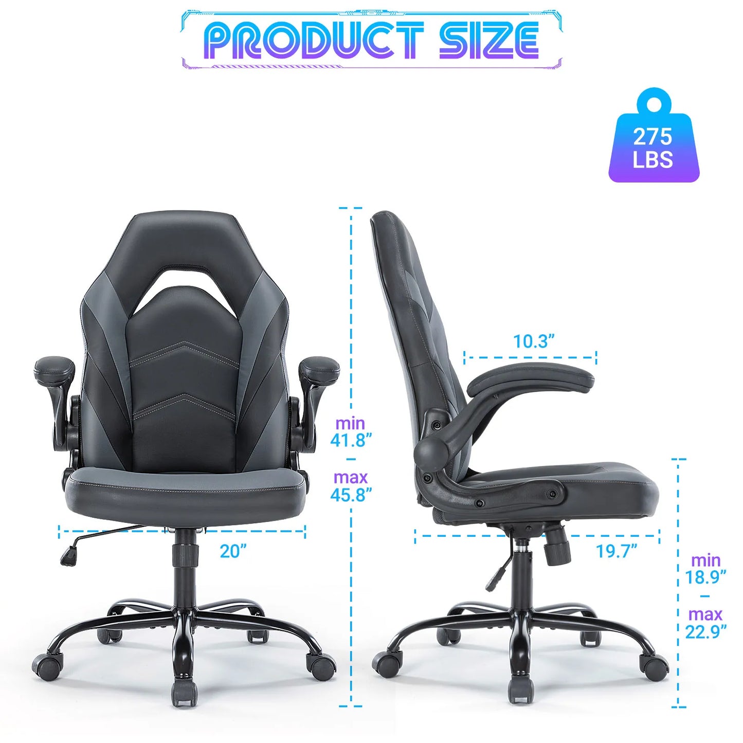 JHK Ergonomic Office Chair With Flip Up Armrests For Gaming
