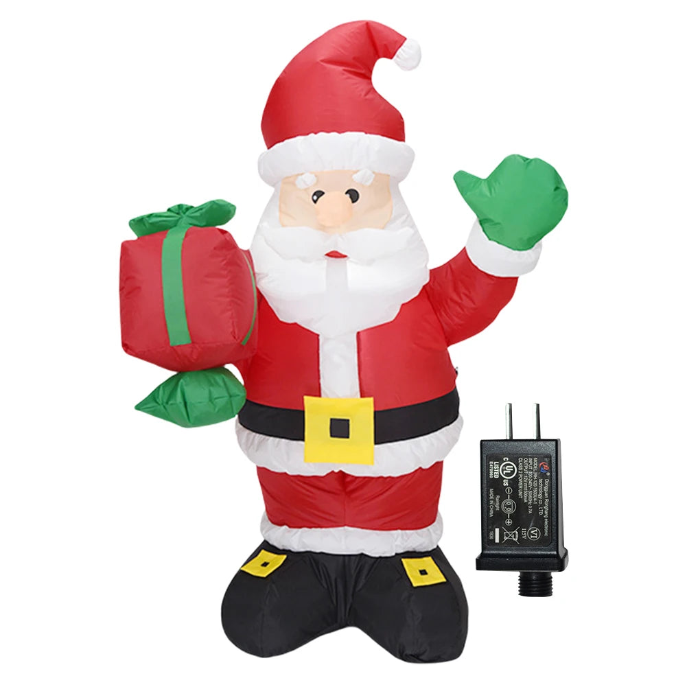 LED Inflatable Cartoon Model Decor Festival Theme Cute Air Blown Up  Christmas Dolls Decor for Xmas Garden Party Decor