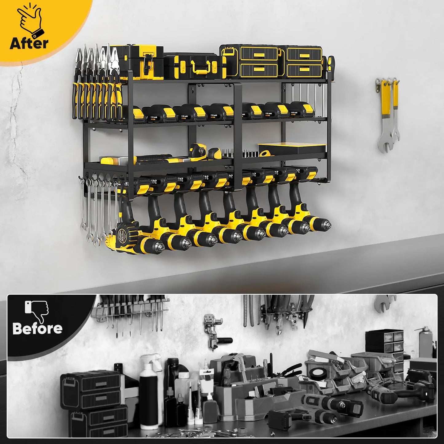 Power Tool Organizer Wall Mount Four Layer Heavy Duty Rack