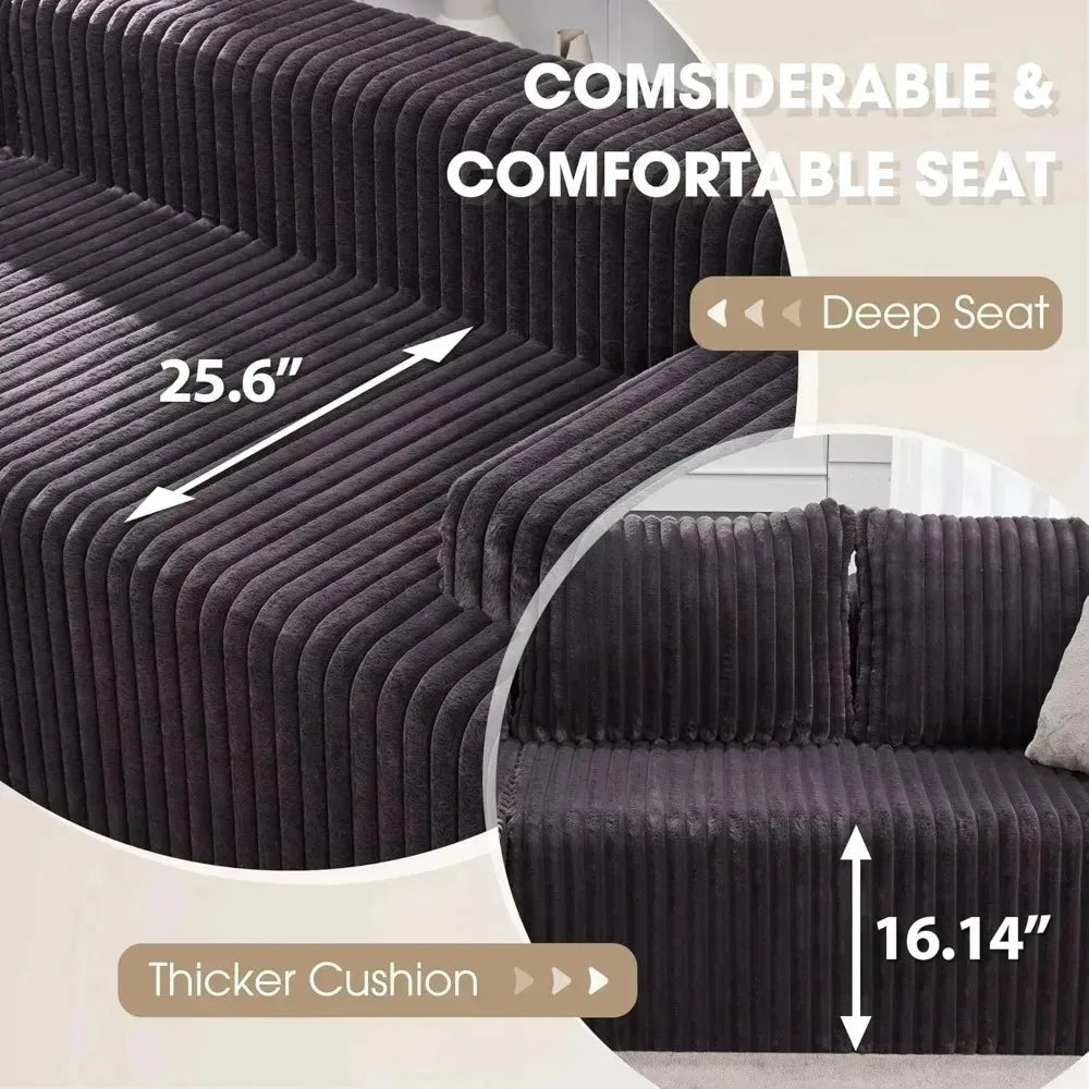 HUANZHUANG Modular L Shaped 3 Seat Sectional Sofa Memory Foam