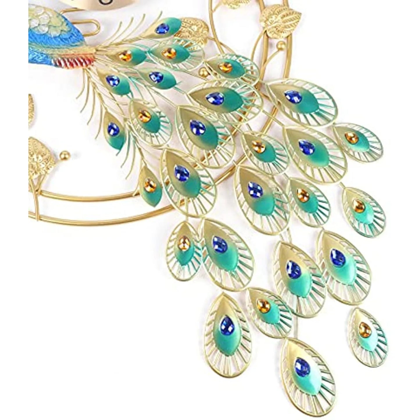 Hign-concerned Peacock Metal Wall Clock Silent Sweep
