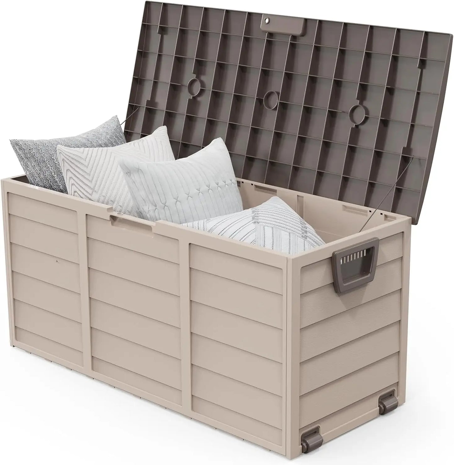 XMSJH Lockable Outdoor Storage Box Plastic Deck Box Garden