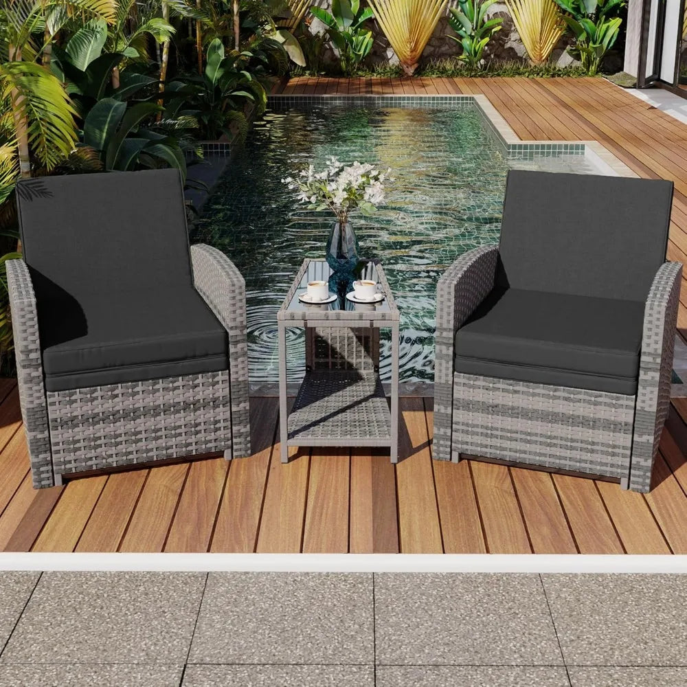 Angduo Outdoor Patio Furniture Set 5 Piece Wicker Lounge