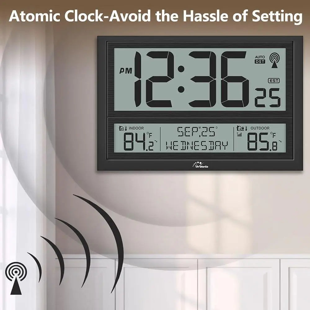 Dutrieux Atomic Clock Battery Operated Indoor Outdoor Temp