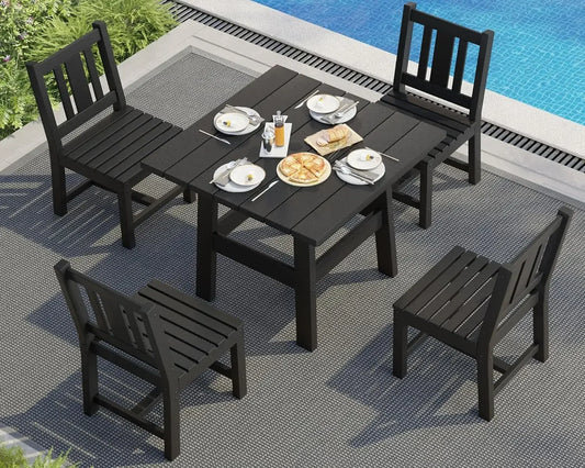 General Use HDPE Outdoor Dining Table Set With 6 Chairs