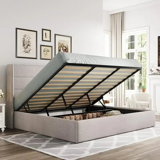 DUTRIEUXCN Modern Wingback Lift Up Storage Bed Headboard