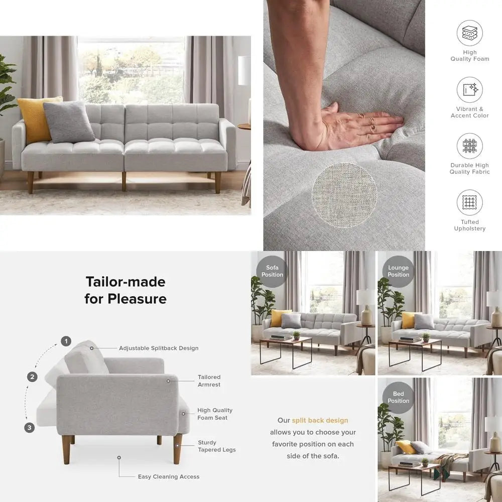 DAFIFY Mid Century Modern Futon Sofa Bed For Small Spaces