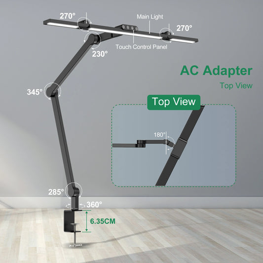 Aiopp Led Desk Lamp With Clamp Auto Dimming For Home Office