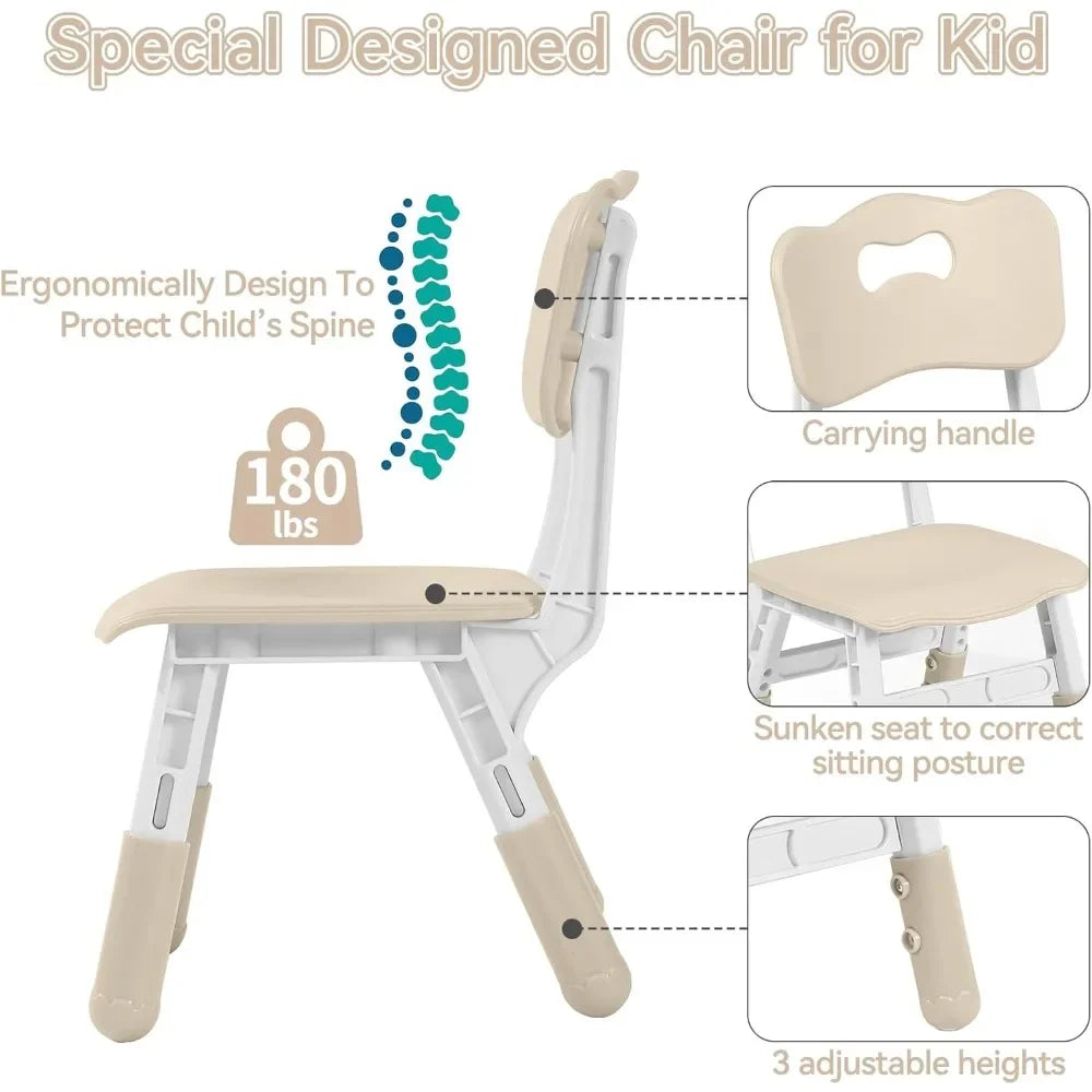 ANGDUO Kids Adjustable Table and Chair Set Graffiti
