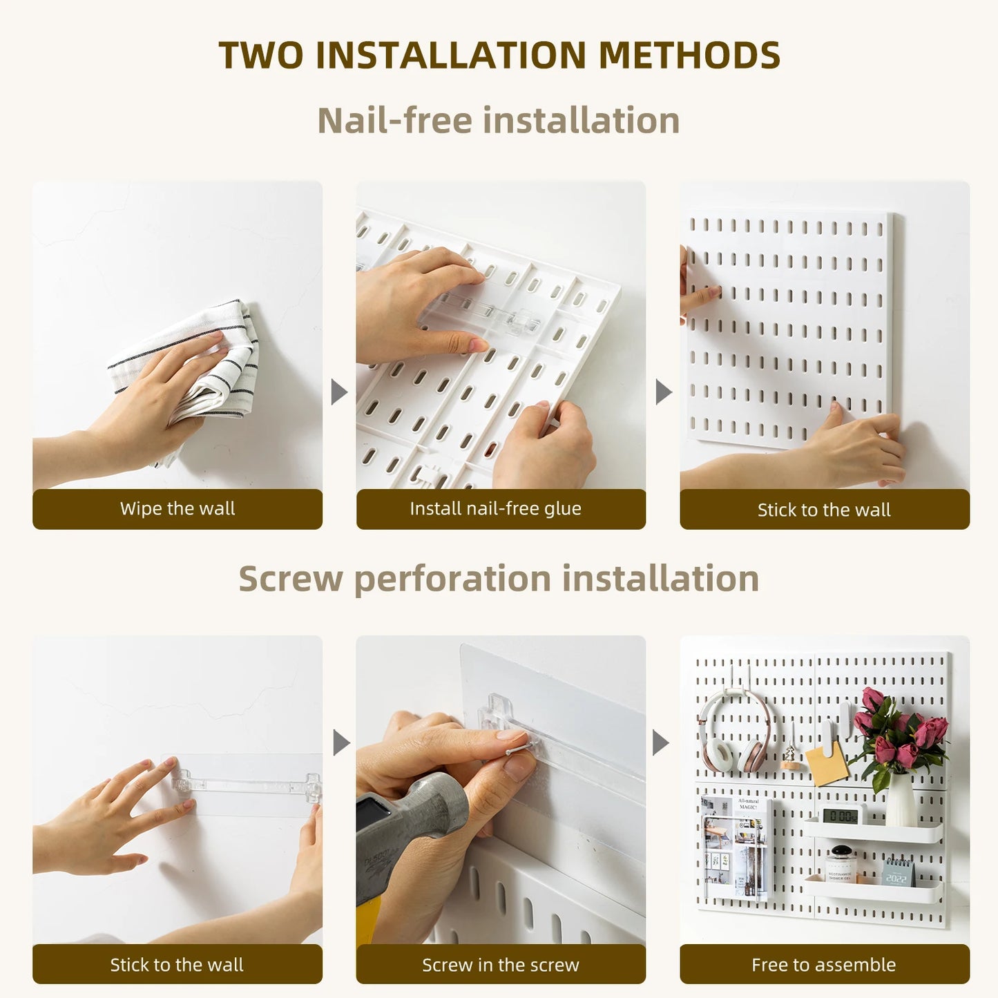 Deli Pegboard Kit 4 Pegboards And 17 Accessories Organizer