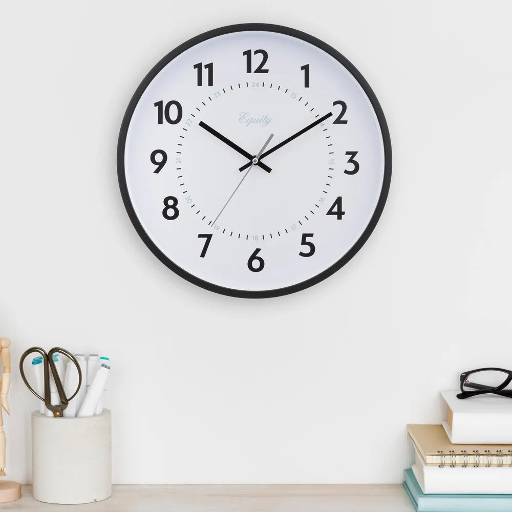 XMSJ Dual Time Quartz Wall Clock Large Visibility Office