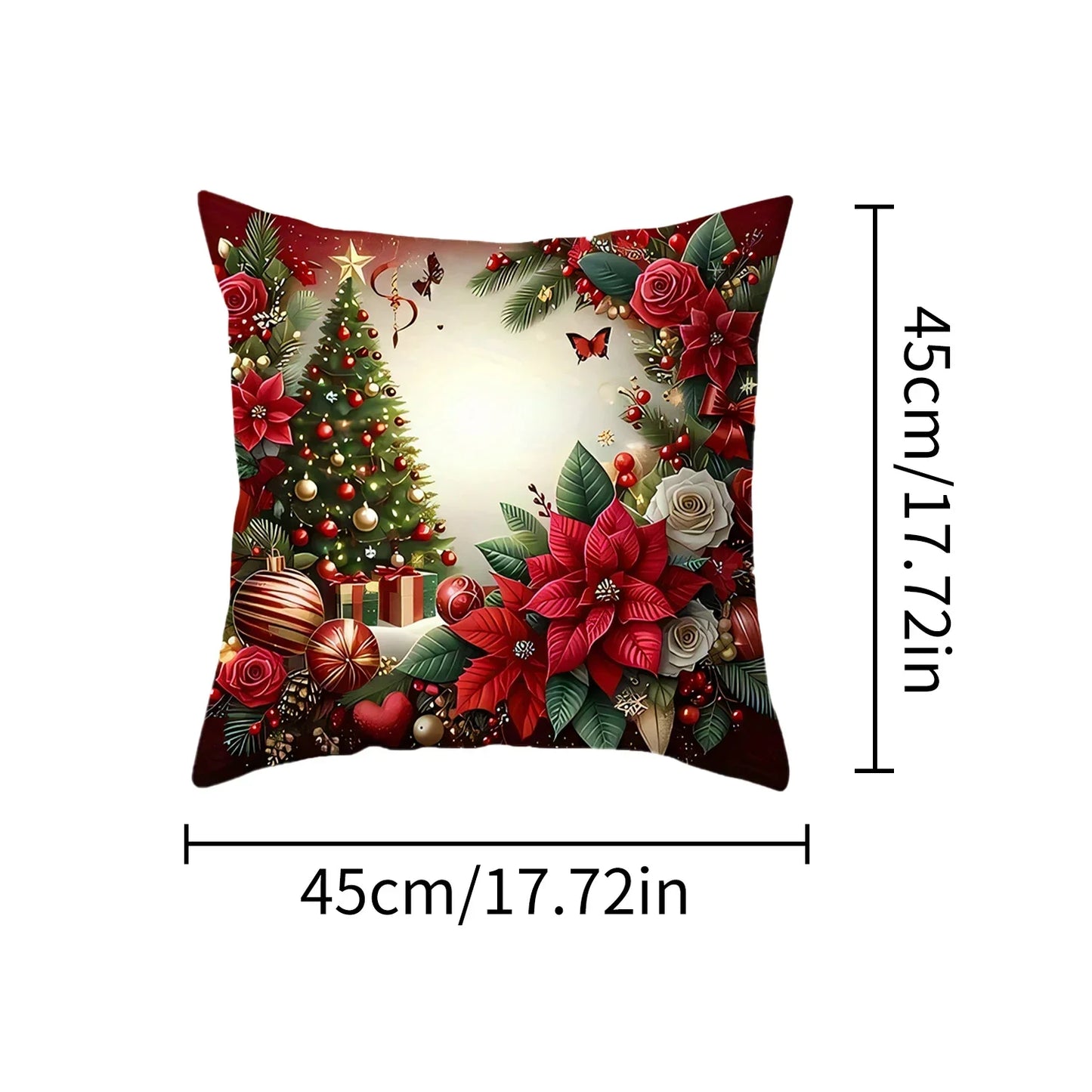 1pcs 2D Christmas Pillow Cover Xmas Party Decoration 2025 Xmas Holiday Santa Claus Pillow Cover Navidad Natal New Year Gift 2026