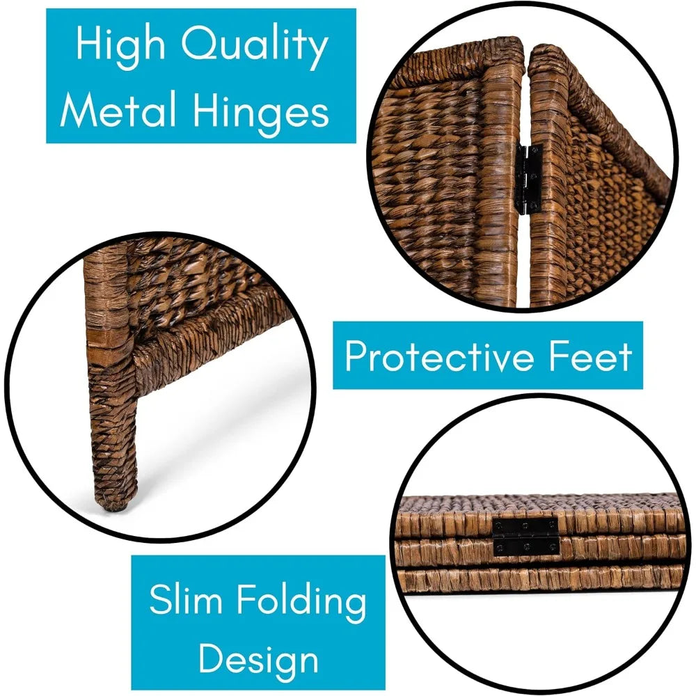 Seagrass Room Divider Three Panel Handwoven Abaca Screen