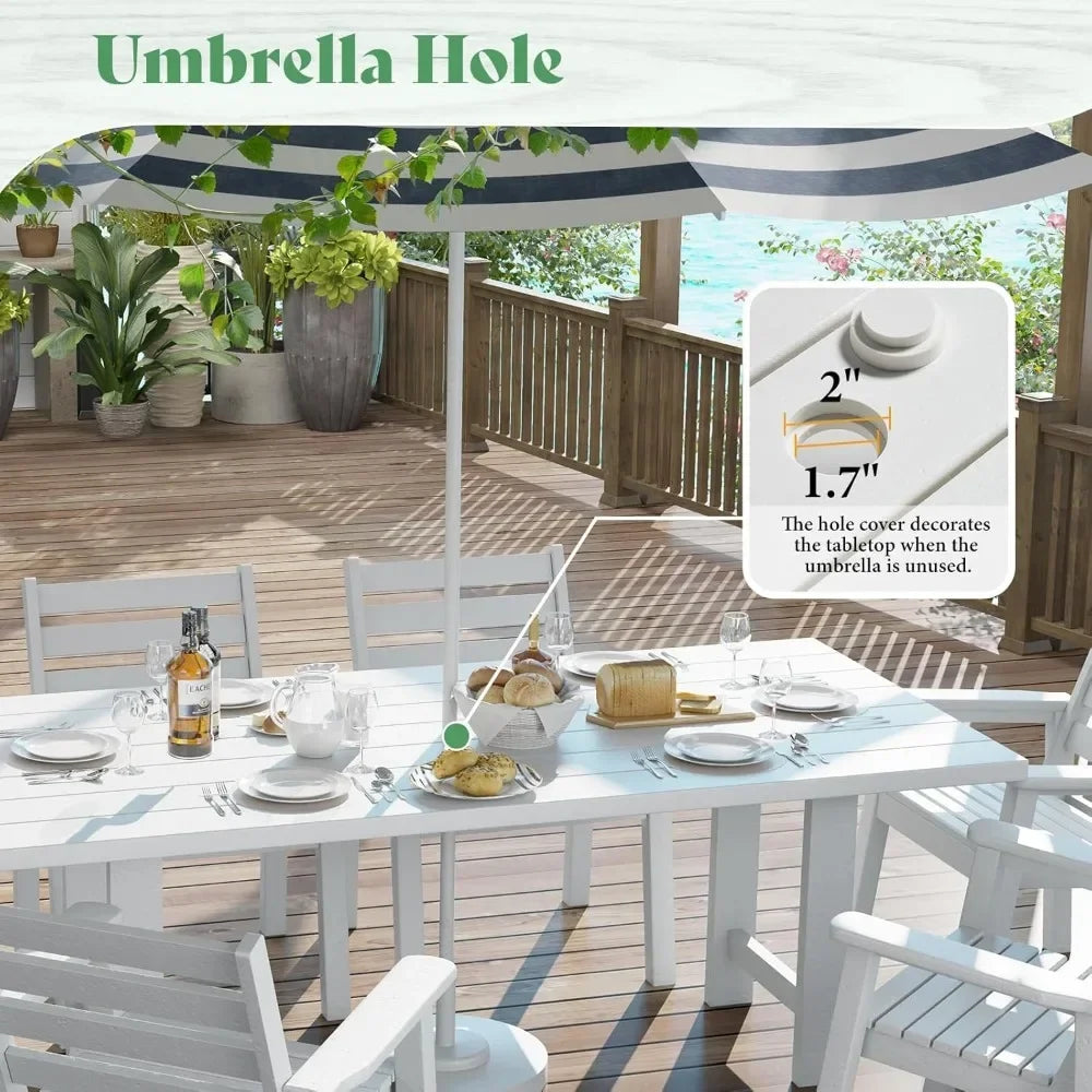 General Use 7-Piece HDPE Outdoor Dining Set With 6 Chairs