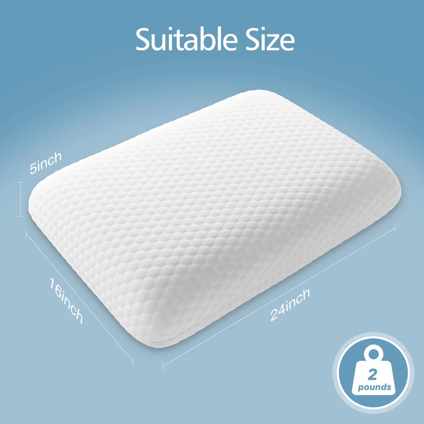 JHK Memory Foam Pillows With Ventilated Removable Cover