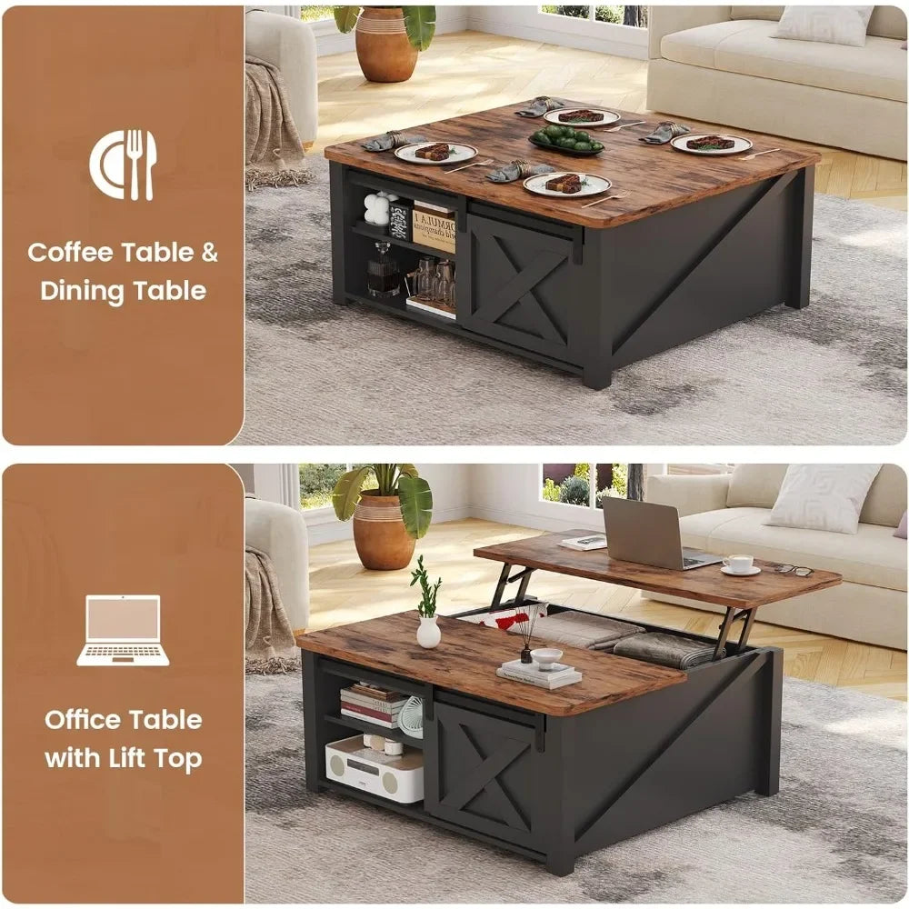 Hign-concerned Lift Top Coffee Table With Hidden Storage