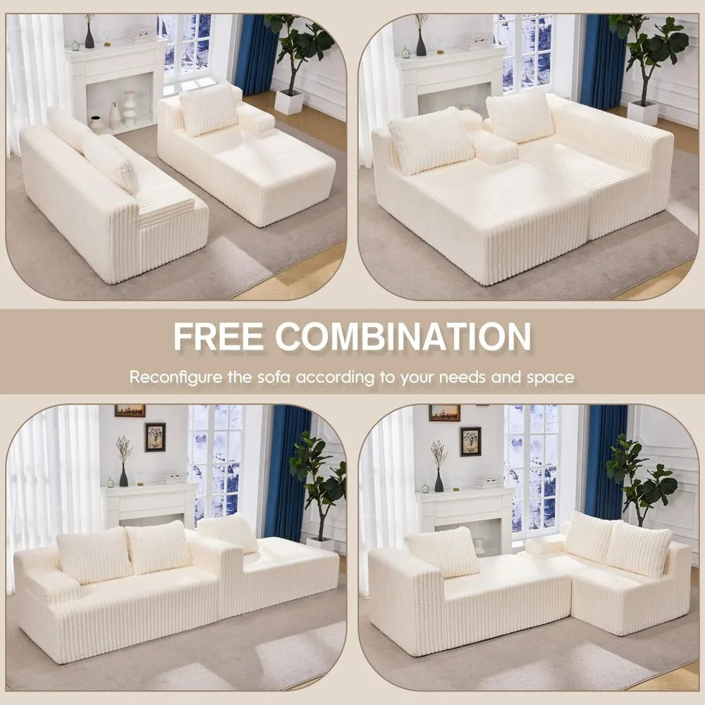 HUANZHUANG Modular Sectional L Shaped Memory Foam Couch