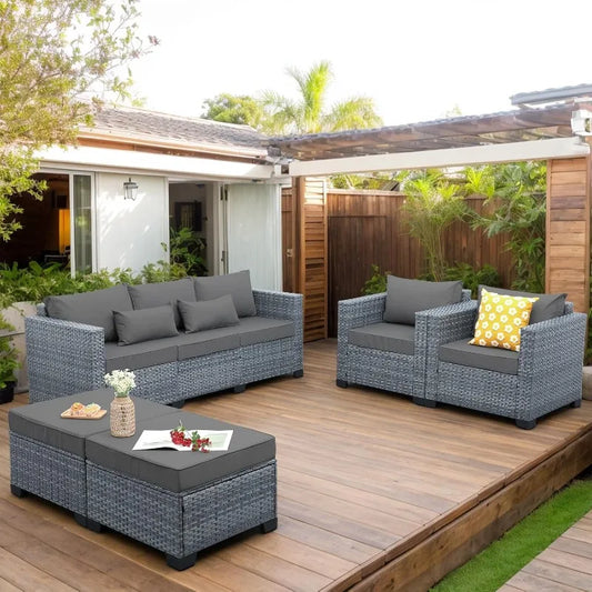 Hign Concerned Patio Furniture Set 5 Piece Outdoor Wicker