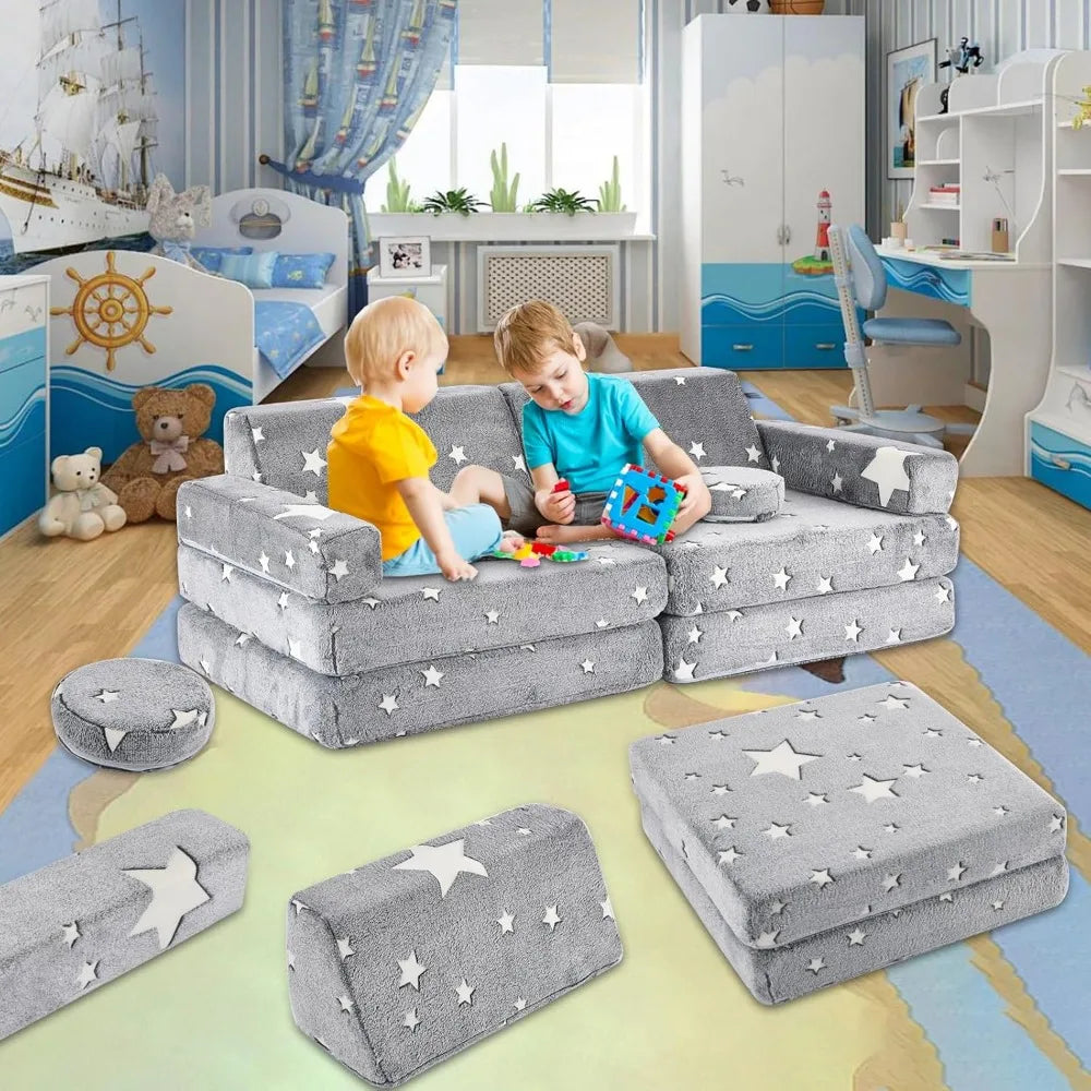 Combination Modular Play Couch 10pcs Sectional Fort Sofa