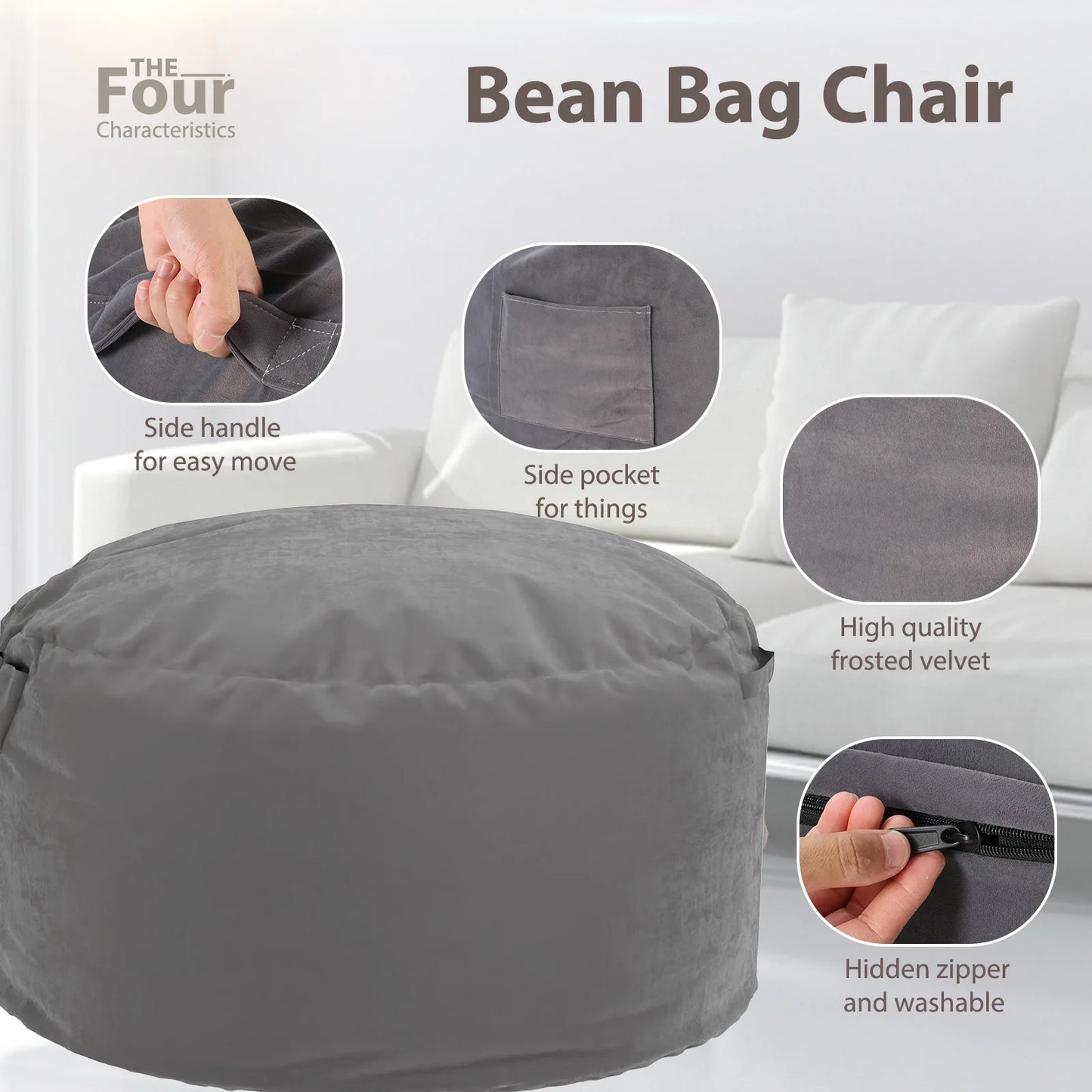 JHK Oversized Bean Bag Chair For Gaming And Home Lounge
