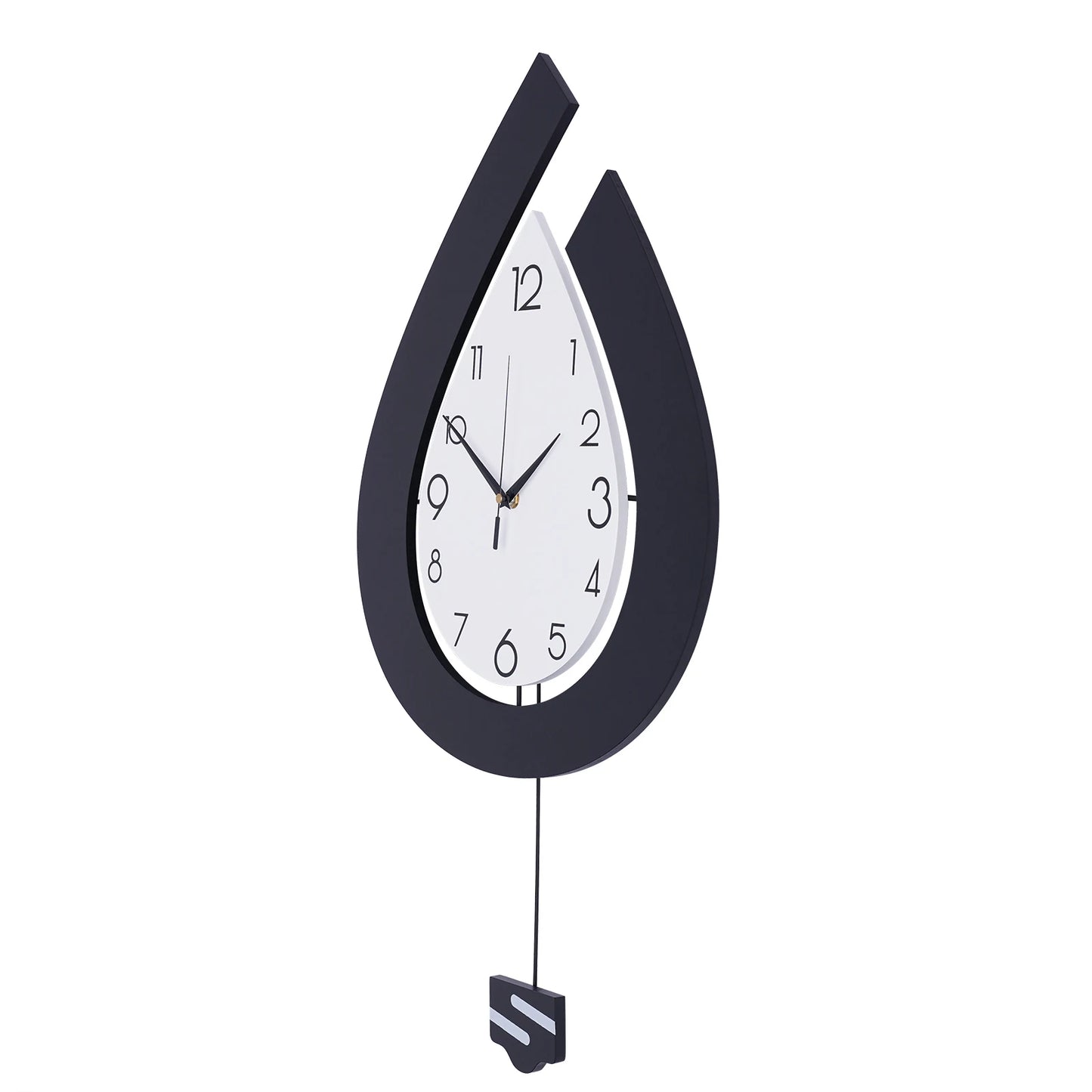 Loyalheartdy Teardrop Swing Wall Clock Modern Pendulum Decor