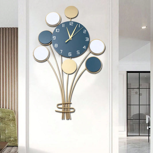 Silent Battery Operated Wall Clock Hot Air Balloon Decor