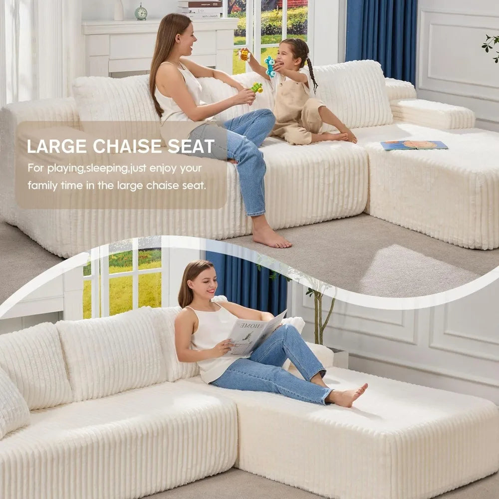 HUANZHUANG Modular Sectional L Shaped Memory Foam Couch