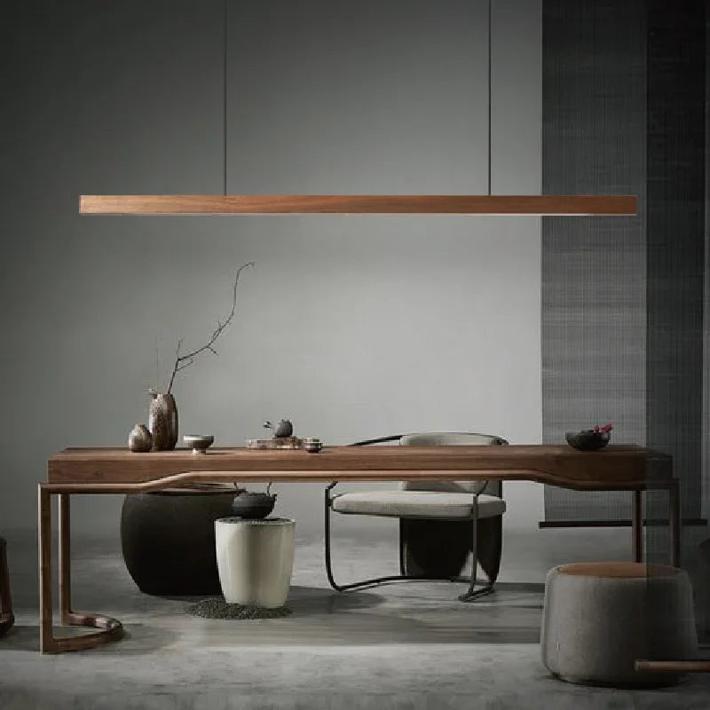 Japanese Pendant Light Walnut Nordic Wood Ceiling Lamp