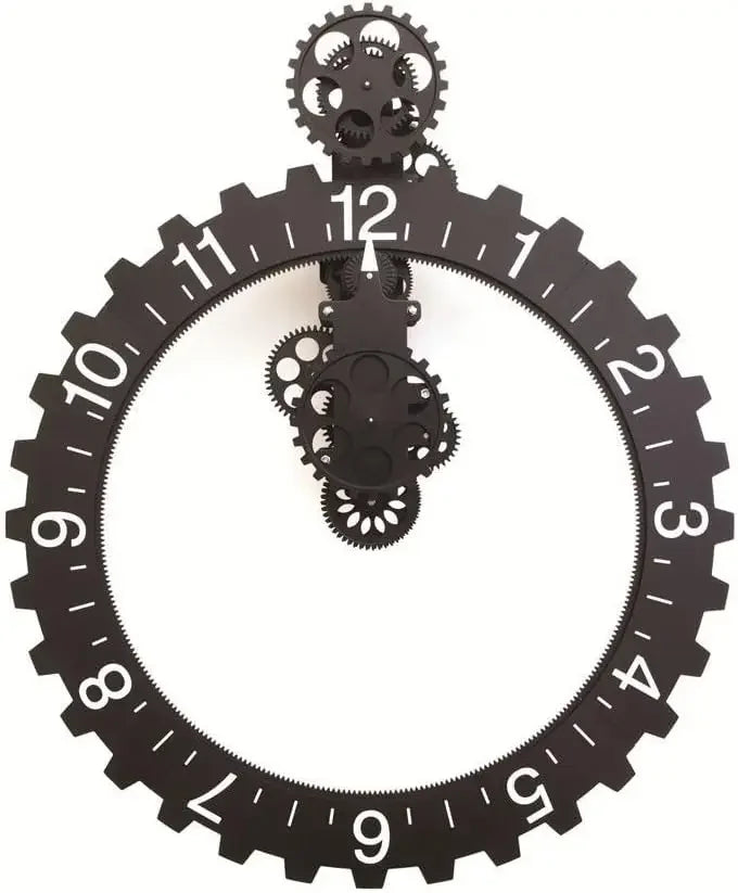 Hign-concerned Big Wheel Hour Wall Clock Modern Centerpiece