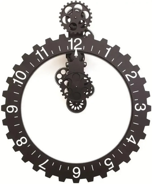 Hign-concerned Big Wheel Hour Wall Clock Modern Centerpiece