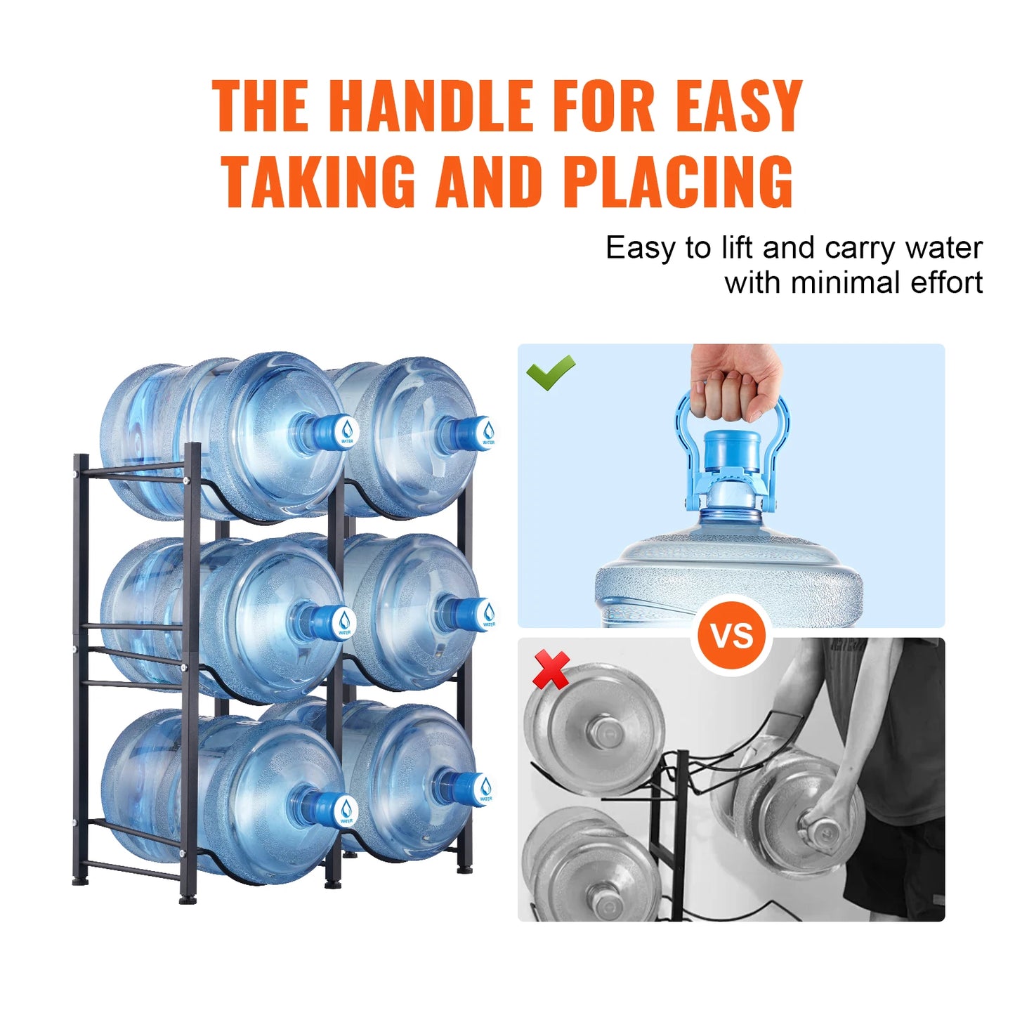 SucceBuy 5 Tier Water Jug Holder Iron Bottle Rack Unit