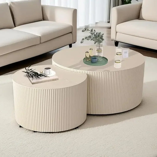 Huanzhuang Modern Round Nesting Coffee Tables Set of 2