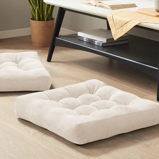 XMSJCraft of Weaving Floor Pillow Set of 2 Tufted Foam