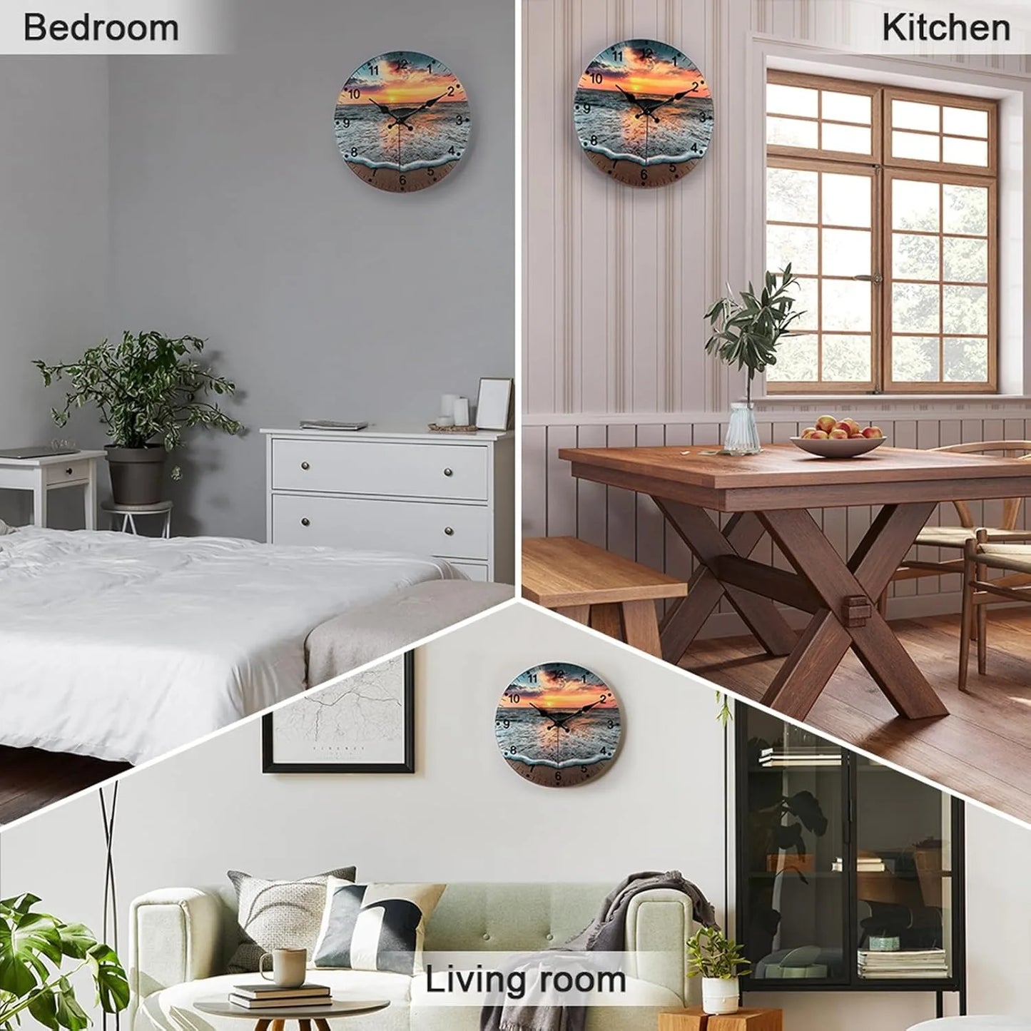 Hign-concerned Silent Wall Clock Battery Operated Sunrise