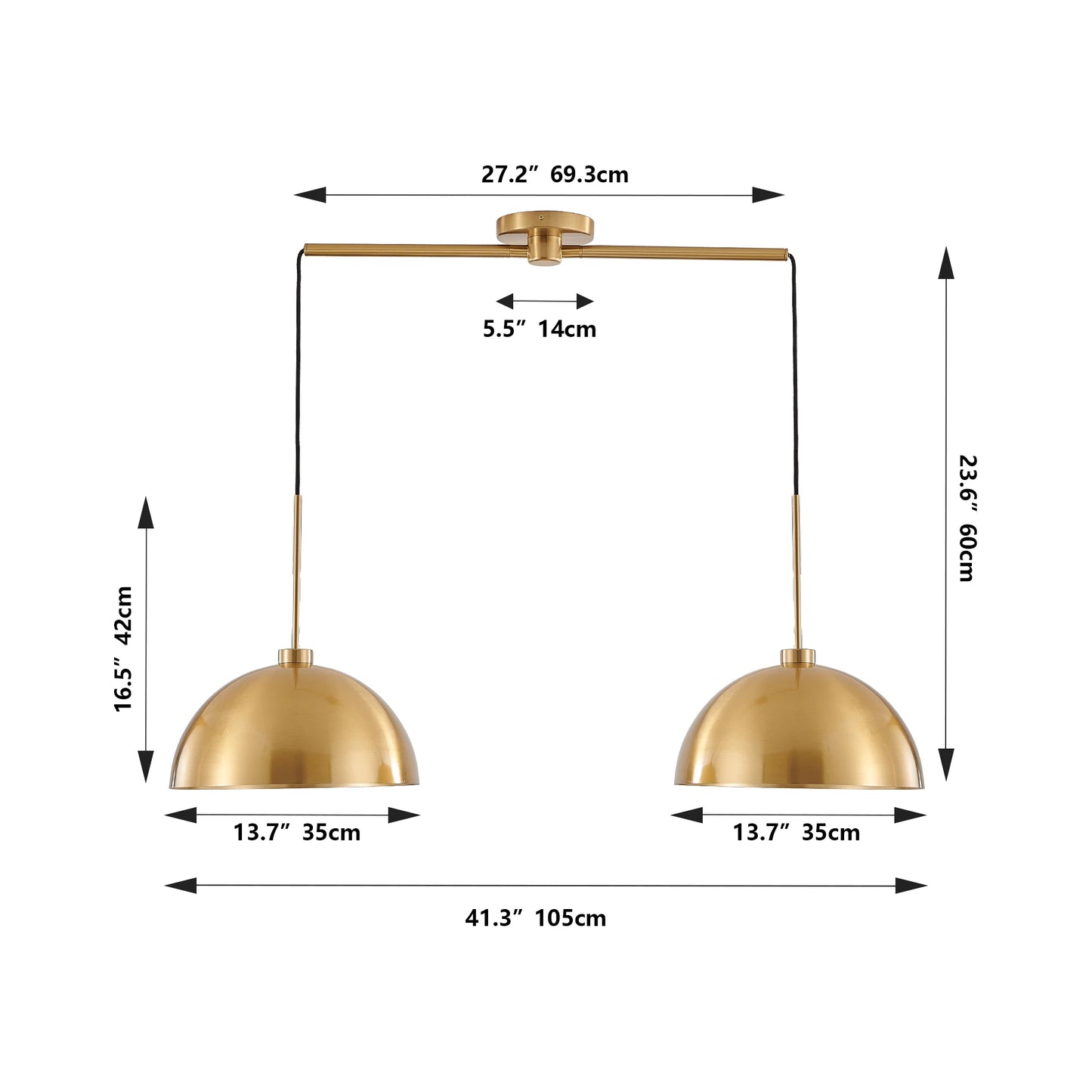 ARLGSITE Industrial Modern Double Pendant Light Adjustable