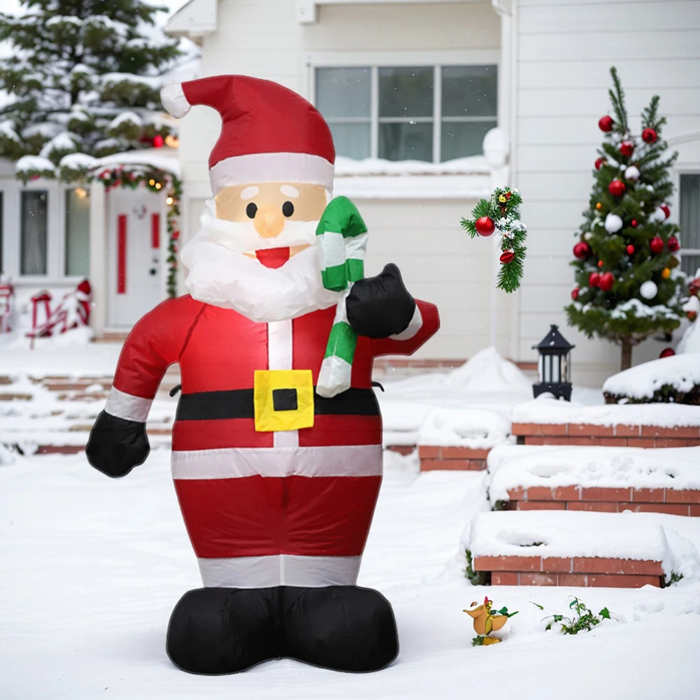 LED Inflatable Cartoon Model Decor Festival Theme Cute Air Blown Up  Christmas Dolls Decor for Xmas Garden Party Decor