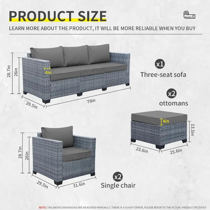 Hign Concerned Patio Furniture Set 5 Piece Outdoor Wicker