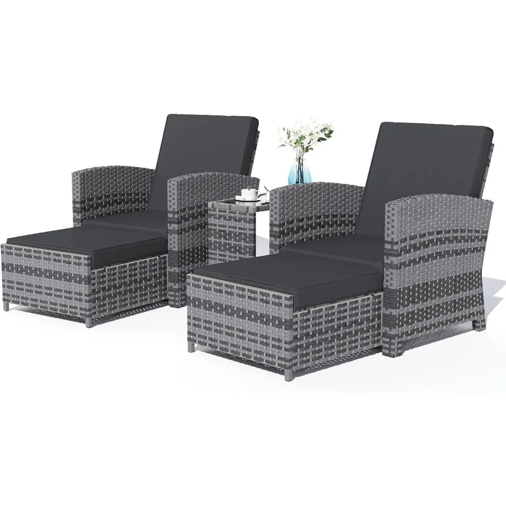 Angduo Outdoor Patio Furniture Set 5 Piece Wicker Lounge