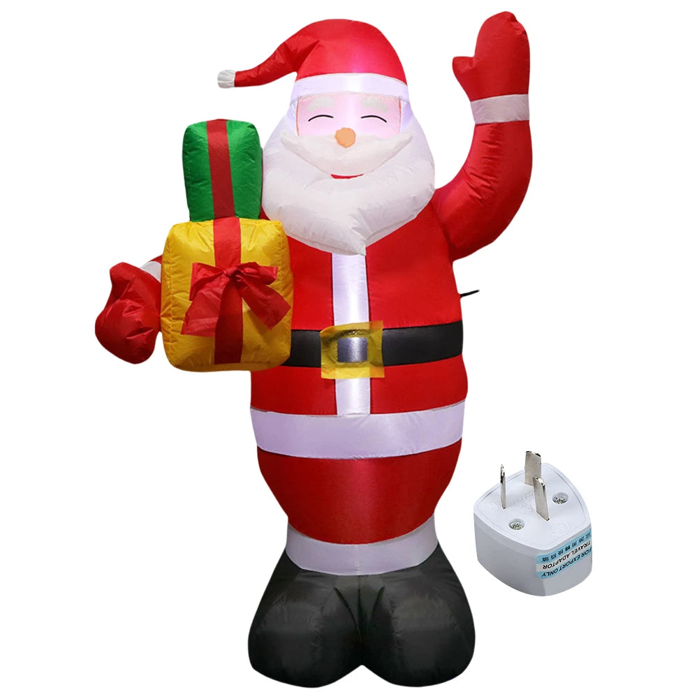 LED Inflatable Cartoon Model Decor Festival Theme Cute Air Blown Up  Christmas Dolls Decor for Xmas Garden Party Decor