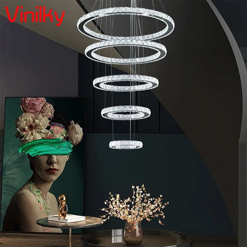 Vinilky Crystal Chandelier Pendant Light Living Room
