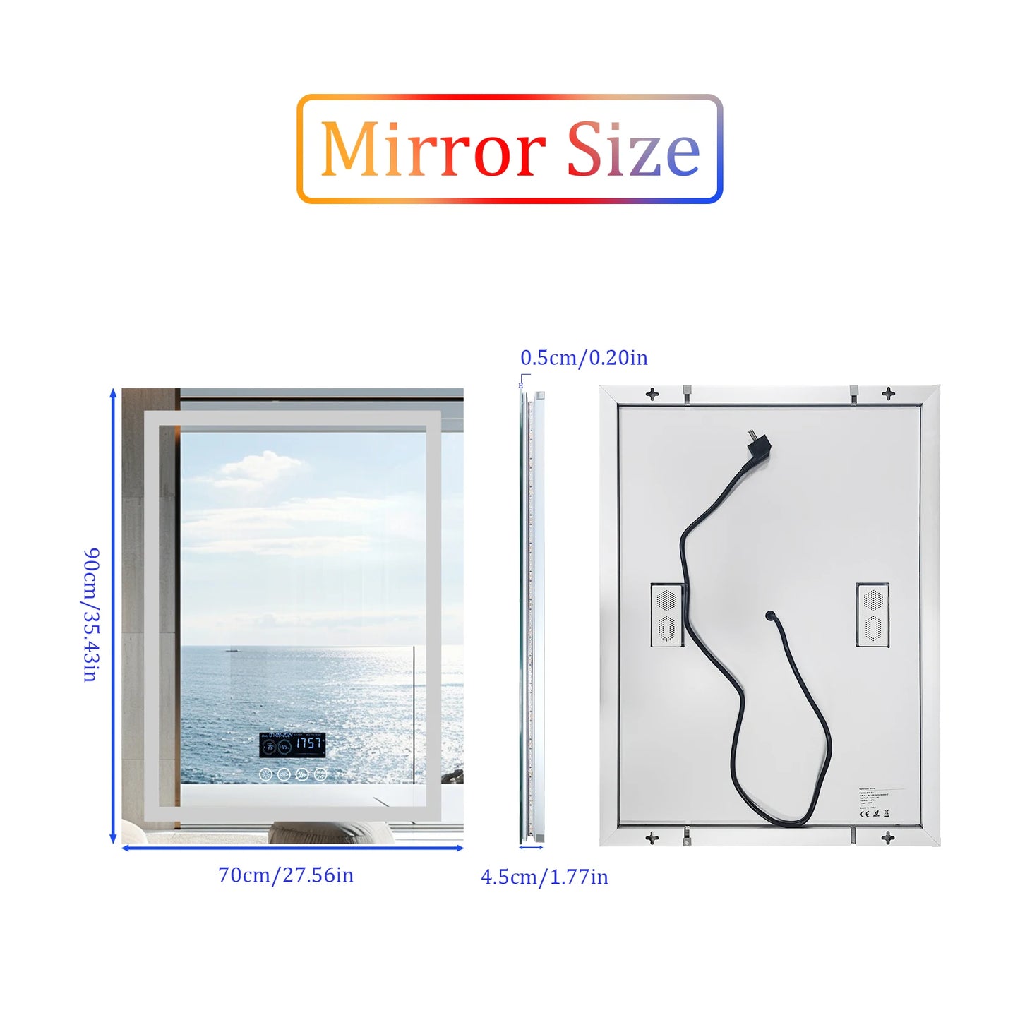 Wisfor Lighted Bathroom Mirror With Bluetooth Speaker Vanity