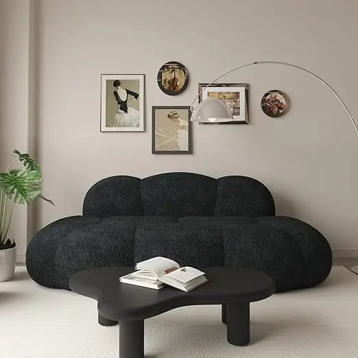 Color Cloud Shaped Floor Sofa Boucle Deep Seat Loveseat
