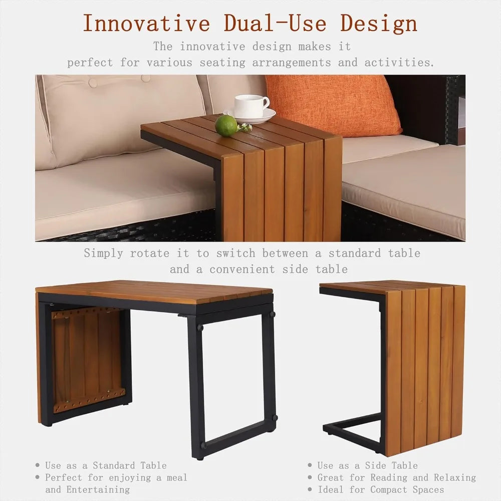 Angduo Outdoor Wicker Furniture Set 3 Piece Conversation