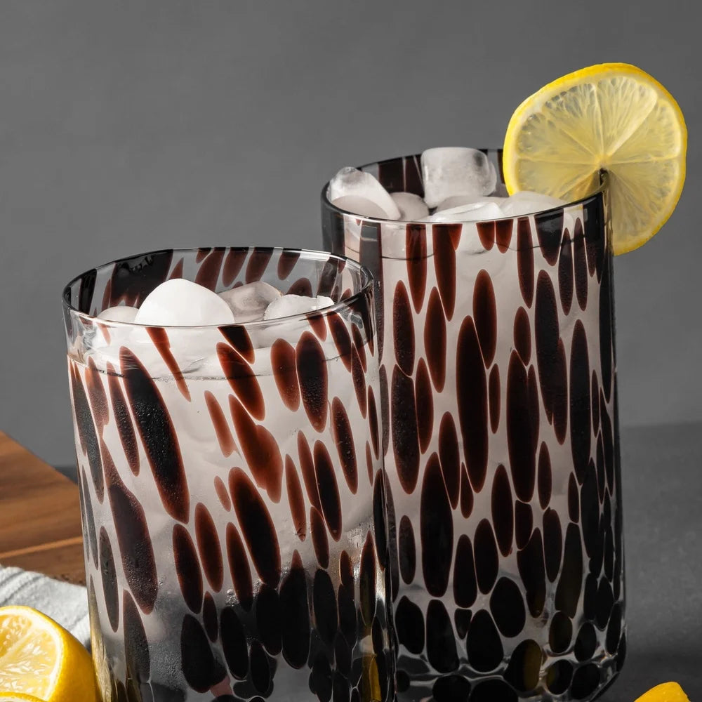 XMSJ Tortoise Shell Glasses Set Durable Cocktail Tumblers