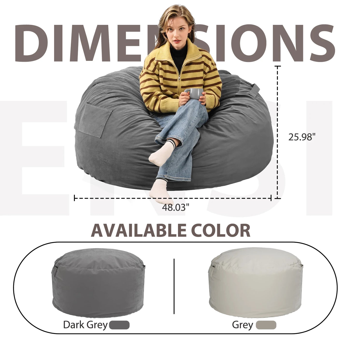 JHK Oversized Bean Bag Chair For Gaming And Home Lounge