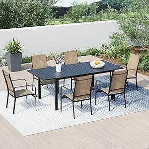 Blackwicker Rattan All Weather Patio Dining Set Tabletop