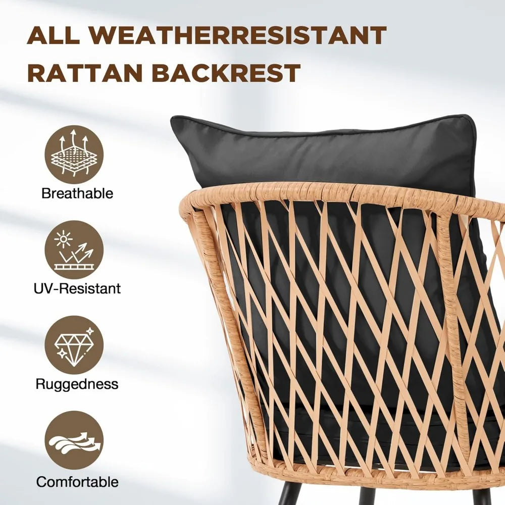 Blackwicker Rattan All Weather Patio Dining Set Tabletop