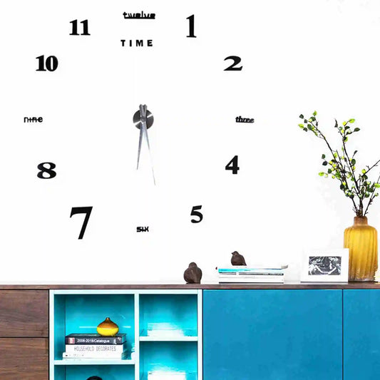 Feature Modern DIY Large Wall Clock Kit Mirror Sticker